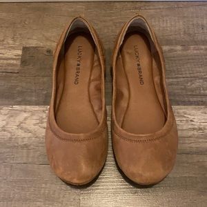 Lucky🍀Brand Brown Leather Emmie Ballet Flats